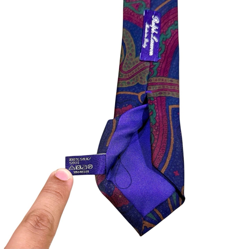 RALPH LAUREN Purple Label Tie Paisley 100% Silk Italy Handmade Luxury Necktie‎ - Picture 5 of 5